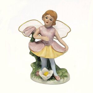 Enesco Porcelain Bisque Fairy Vintage 1979 Cottage Core Fairy Core Grandma Core